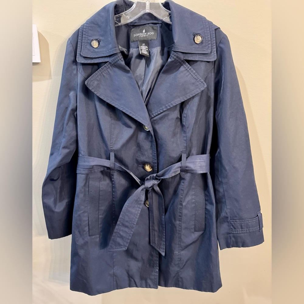 London‎ Fog Women's Navy Belted Trench Coat